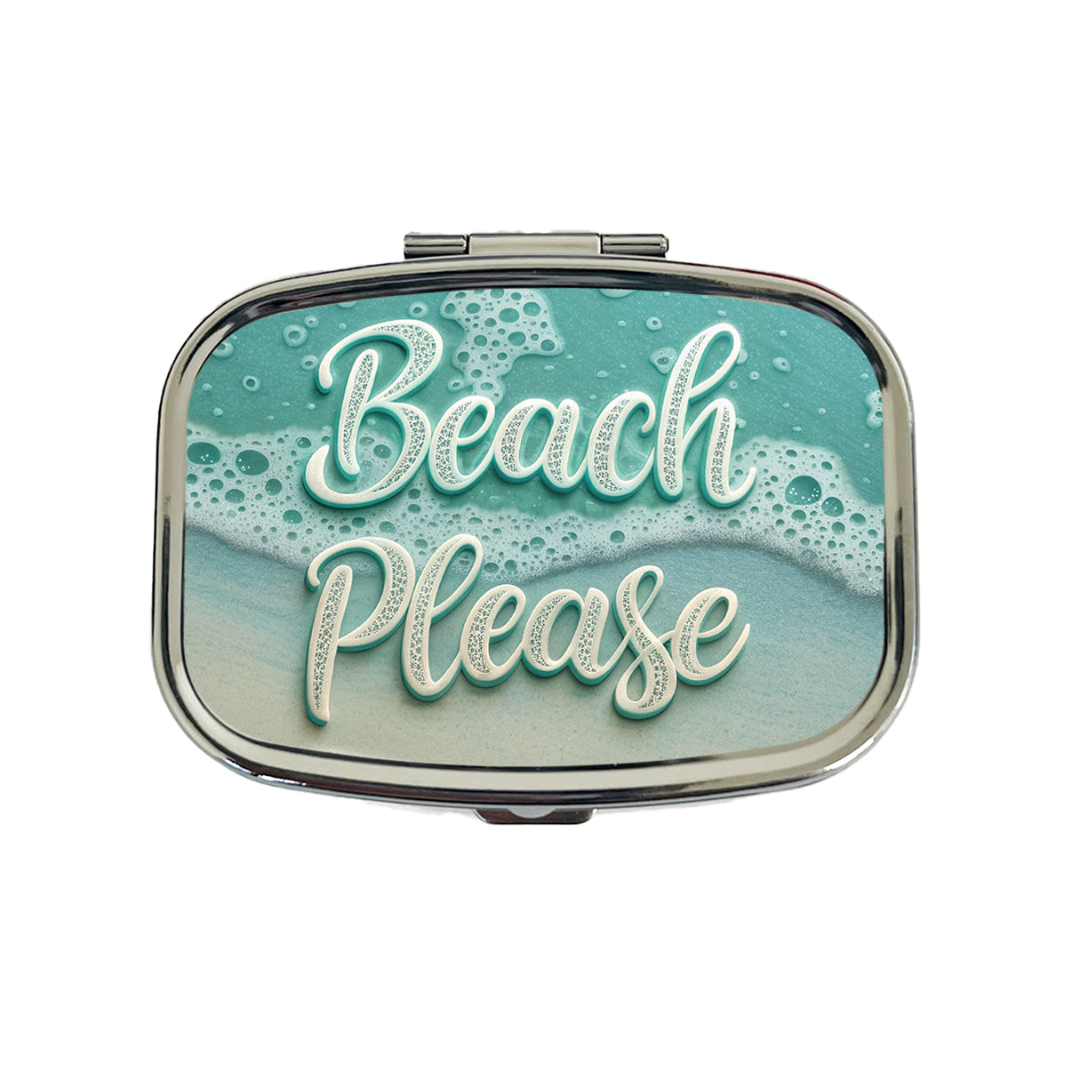 Beach Please Sea Foam Ocean Travel Pill Box Case