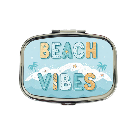 Beach Vibes Sea Foam Ocean Travel Pill Box Case