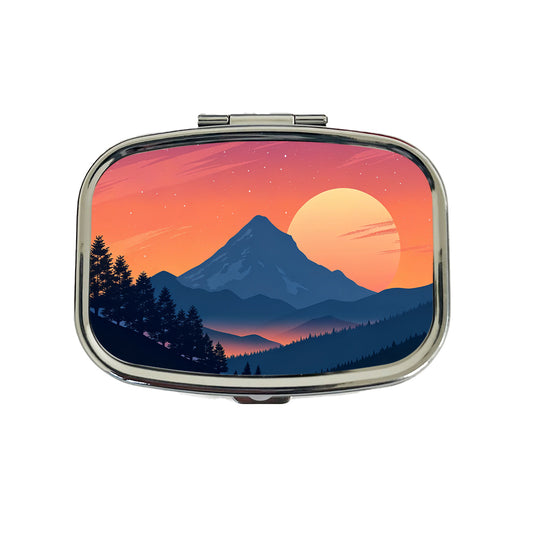 Beautiful Mountain Sunset Travel Pill Box Case