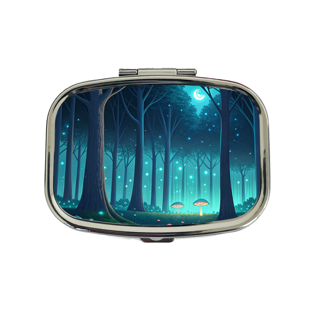 Bioluminescent Forest Night Travel Pill Box Case