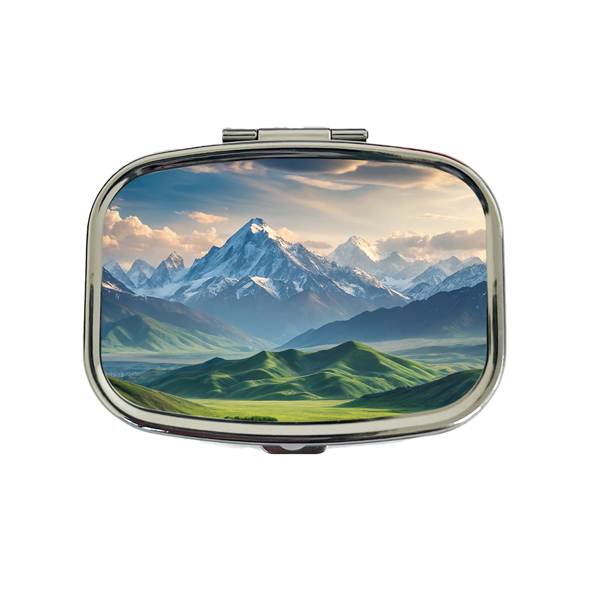 Breathtaking Mountain Views Snow Meadow Travel Pill Box Case