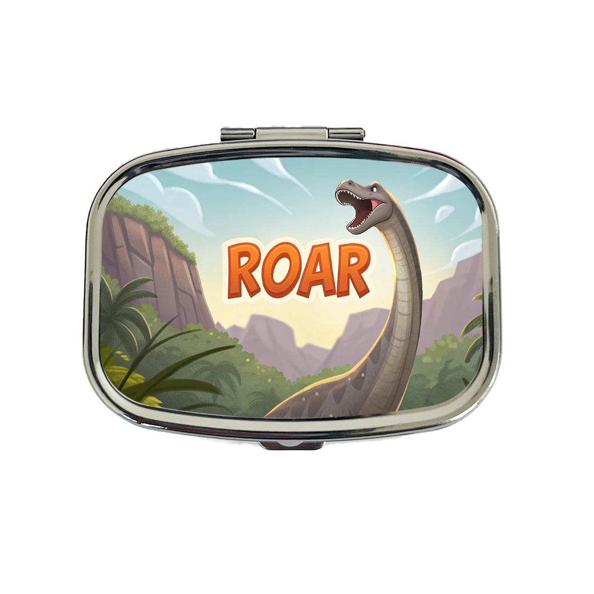 Brontosaurus Roar Dinosaur Cute Travel Pill Box Case