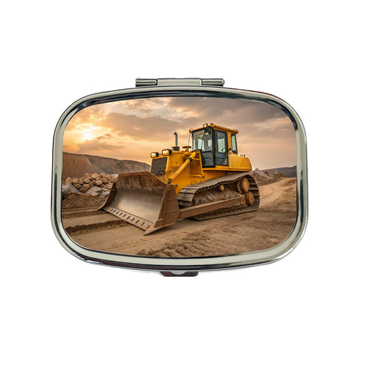 Bulldozer In Dirt Travel Pill Box Case