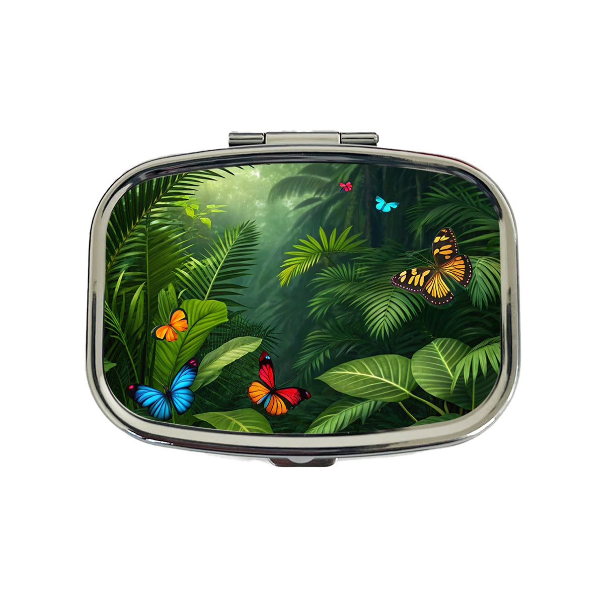 Butterflies In Jungle Colorful Travel Pill Box Case