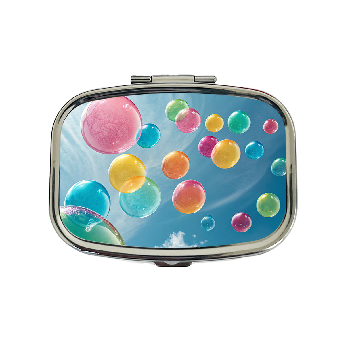 Candy Color Bubbles Blue Sky Travel Pill Box Case