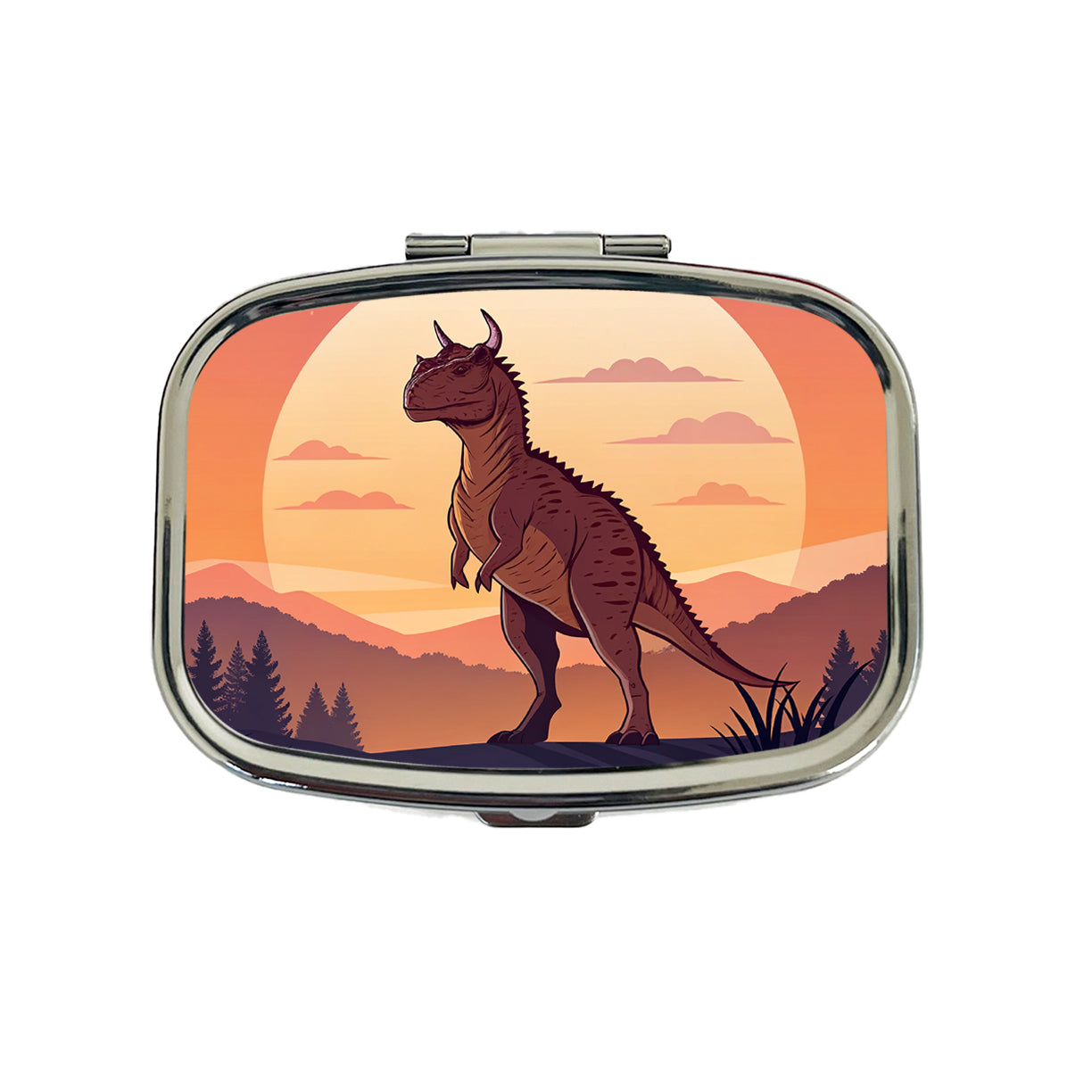 Carnotaurus Sunset Dinosaur Travel Pill Box Case