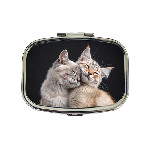 Cats Nuzzle Love Cute Travel Pill Box Case
