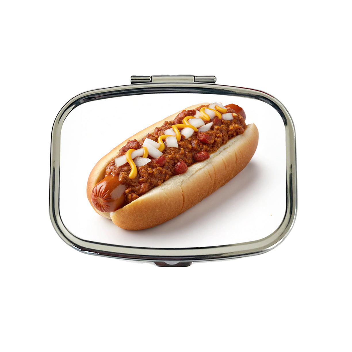 Chili Hot Dog Bun Travel Pill Box Case