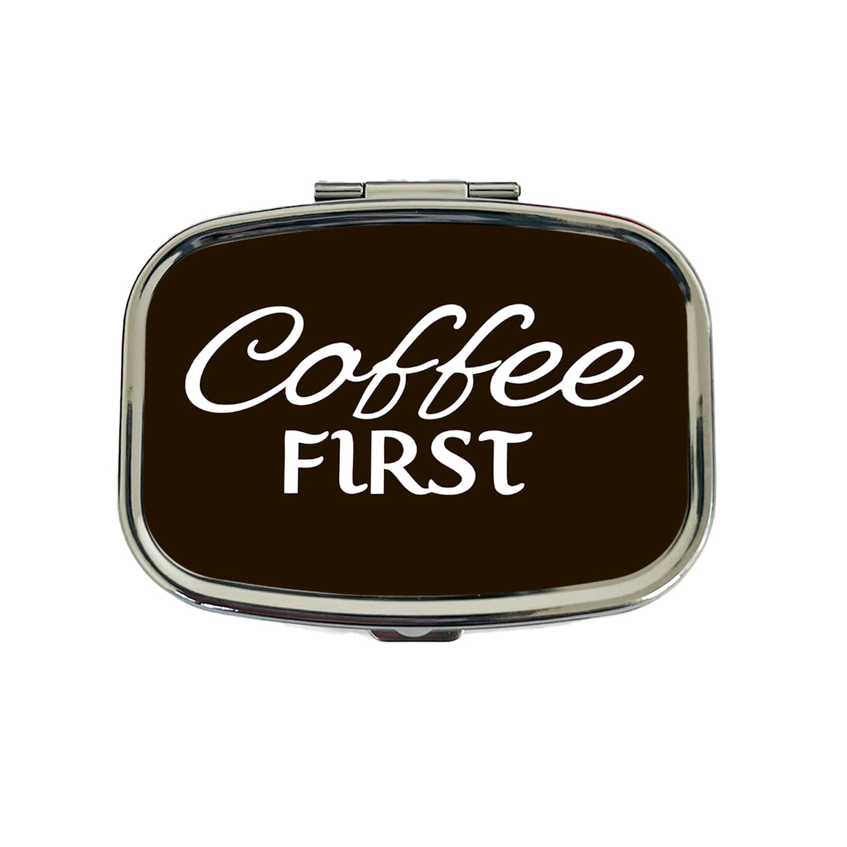 Coffee First Funny Text Travel Pill Box Case