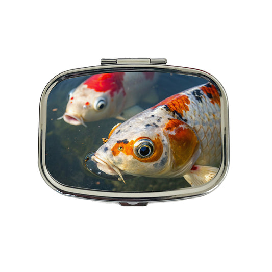 Koi Fish Eyes Close Up Pond Travel Pill Box Case
