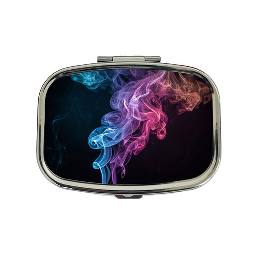 Colorful Plumes Of Smoke Curling Travel Pill Box Case