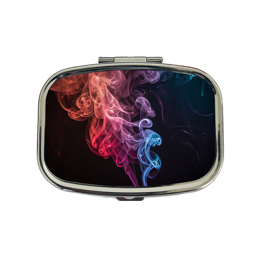 Colorful Smoke Curling Travel Pill Box Case