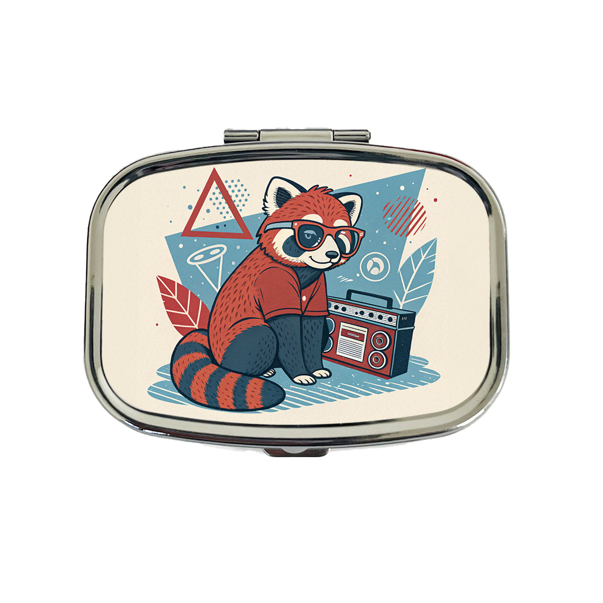 Cool Red Panda Wearing Glasses Retro Travel Pill Box Case
