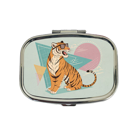 Cool Tiger Wearing Sunglasses Travel Pill Box Case