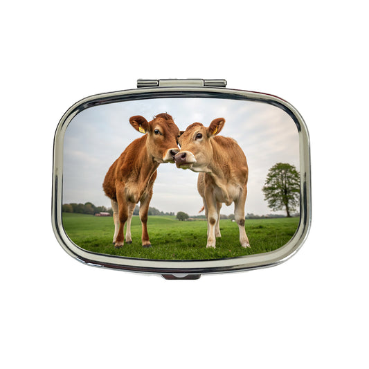 Cows Nuzzle Love Travel Pill Box Case