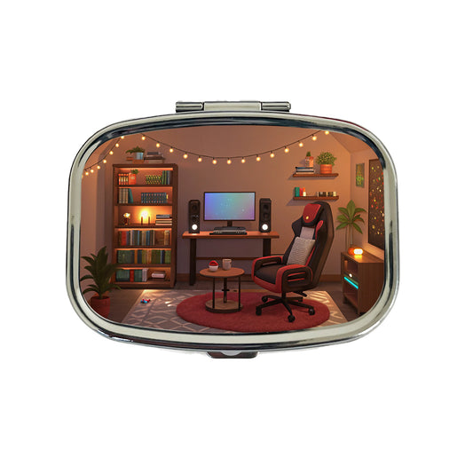 Cozy Gaming Setup Travel Pill Box Case