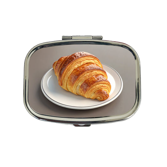 Croissant On Plate Travel Pill Box Case