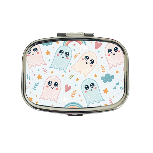 Cute Ghosts Hearts Rainbows Travel Pill Box Case