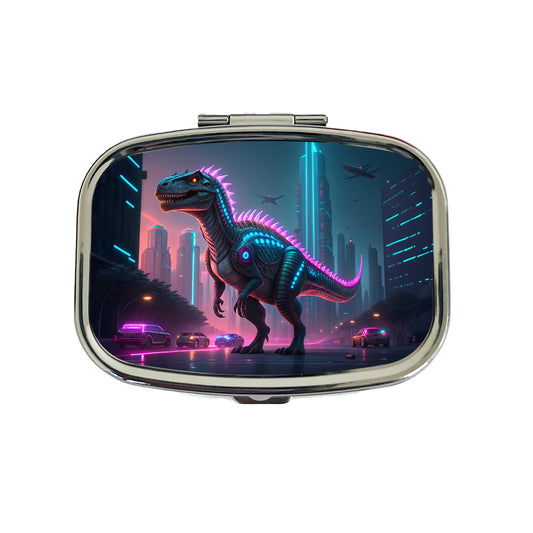 Cyberpunk Dinosaur Travel Pill Box Case