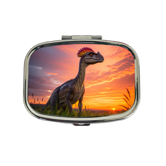 Dilophosaurus Sunset Dinosaur Travel Pill Box Case