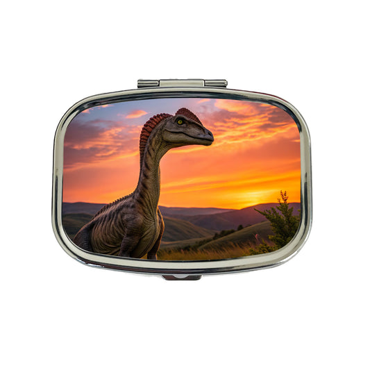 Dilophosaurus Sunset Sunrise Dinosaur Travel Pill Box Case