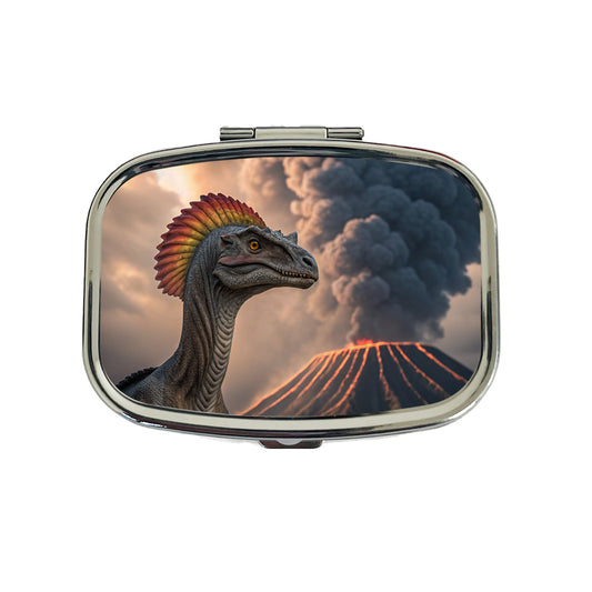 Dilophosaurus Volcano Dinosaur Travel Pill Box Case