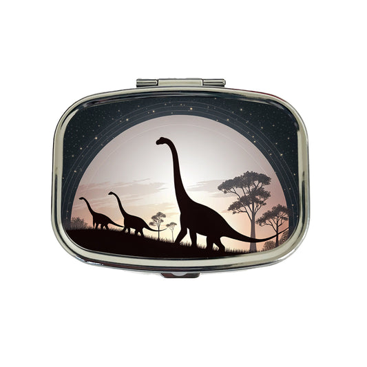 Diplodocus Silhouettes Dinosaurs Travel Pill Box Case