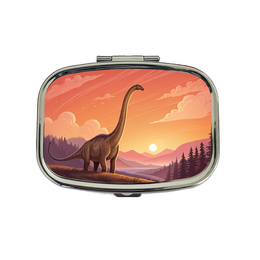 Diplodocus Sunset Dinosaur Travel Pill Box Case