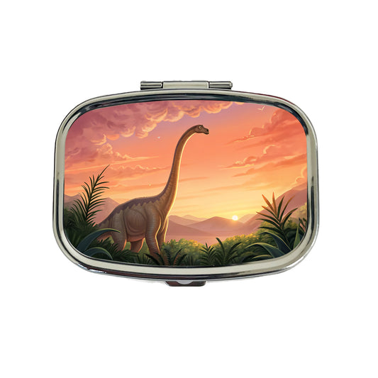 Diplodocus Sunset Sunrise Dinosaur Travel Pill Box Case