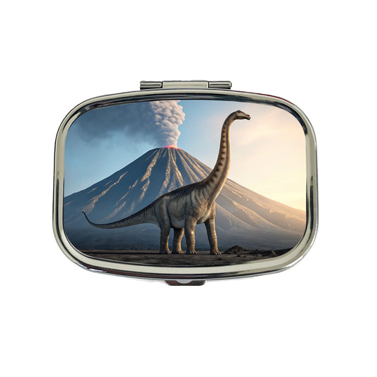 Diplodocus Volcano Dinosaur Travel Pill Box Case