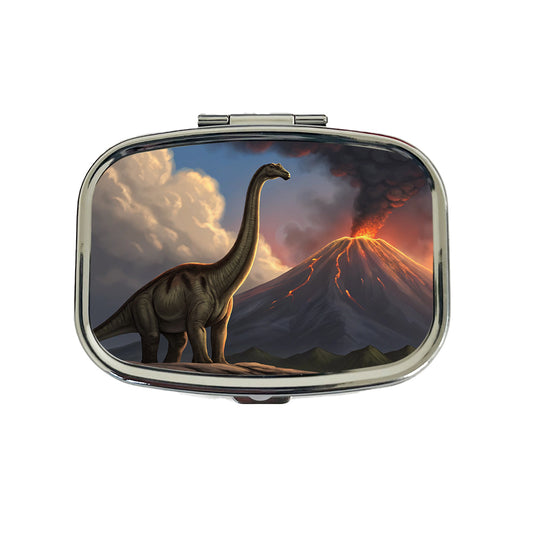 Diplodocus Volcano Erupting Dinosaur Travel Pill Box Case