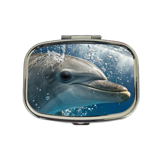 Dolphin Eyes Close Up Ocean Travel Pill Box Case