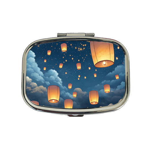Floating Lanterns In Sky Travel Pill Box Case