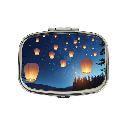 Floating Lanterns Over Lake Travel Pill Box Case