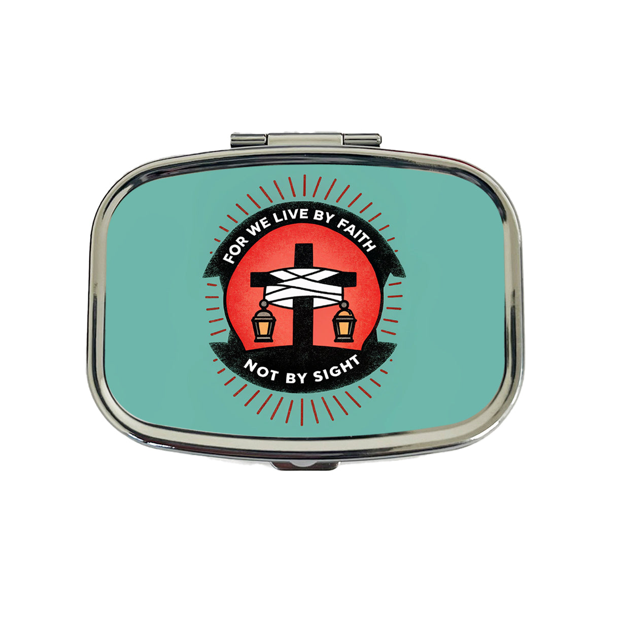 For We Live By Faith Not By Sight Bible Travel Pill Box Case