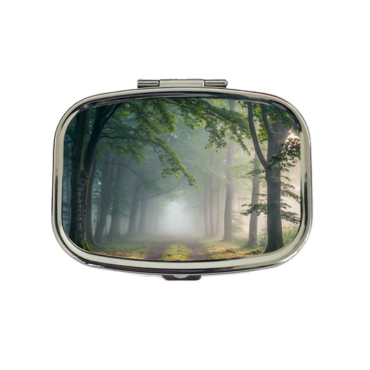 Forest Fog Morning Trail Travel Pill Box Case