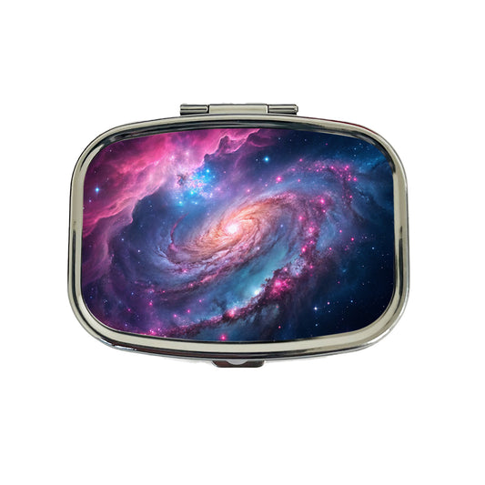Galaxy Nebula Outer Space Colorful Travel Pill Box Case
