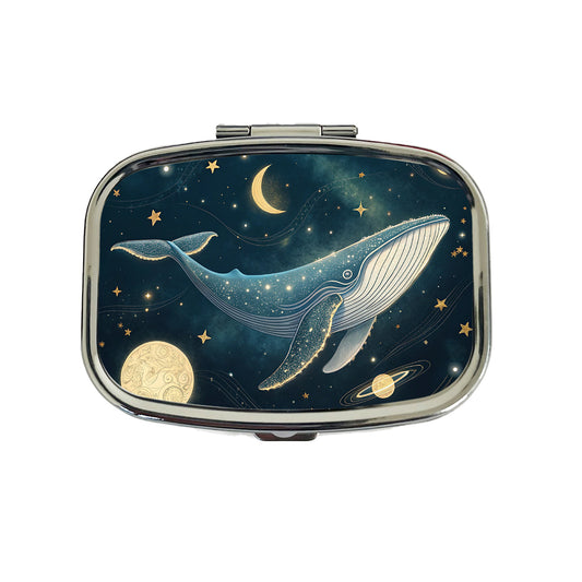 Giant Whale Floating In Space Travel Pill Box Case