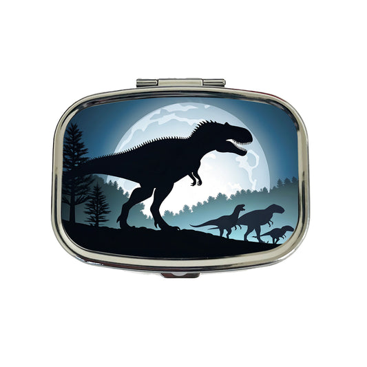 Giganotosaurus Silhouettes Dinosaurs Travel Pill Box Case
