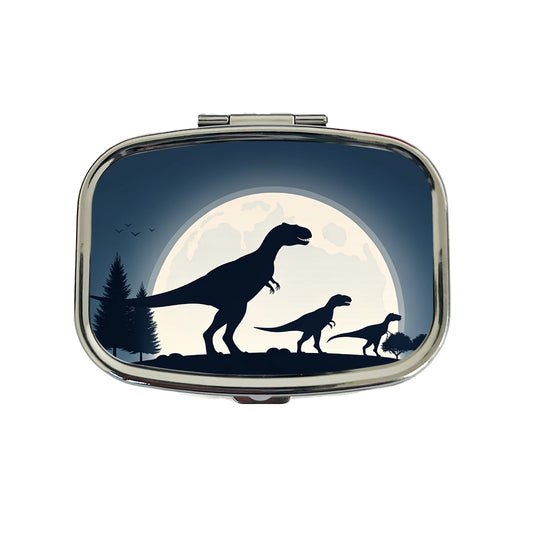 Giganotosaurus Silhouettes Walking Dinosaurs Travel Pill Box Case