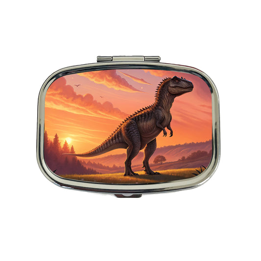 Giganotosaurus Standing Sunset Dinosaur Travel Pill Box Case
