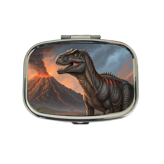 Giganotosaurus Volcano Erupting Dinosaur Travel Pill Box Case
