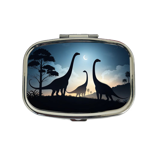 Gigantosaurus Silhouettes Moon Trees Dinosaurs Travel Pill Box Case