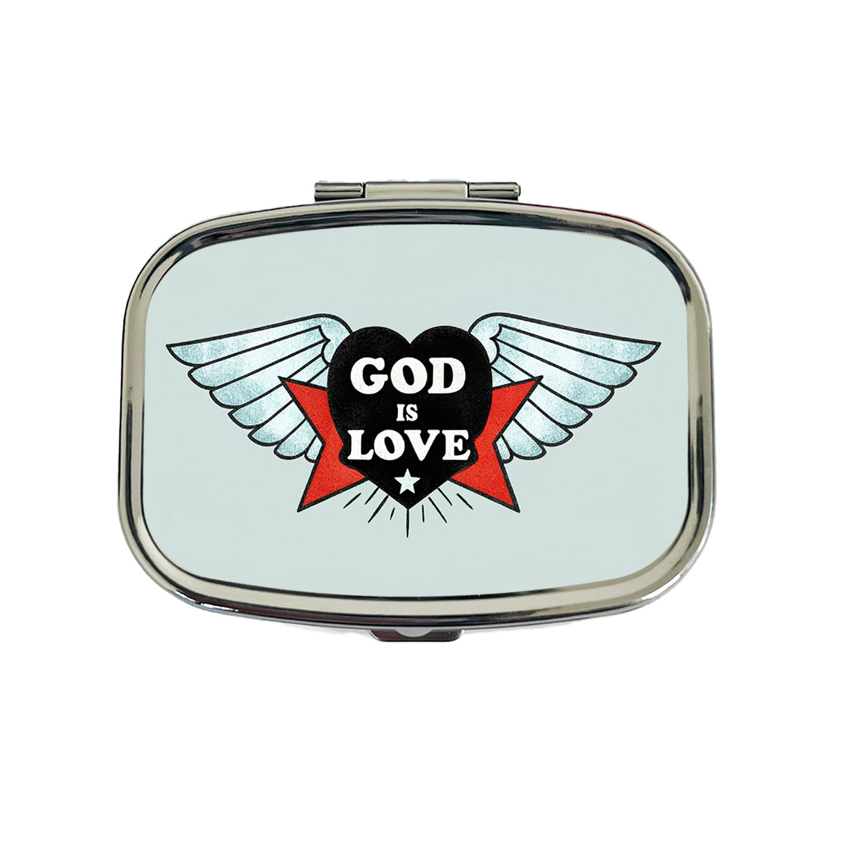 God Is Love Christian Bible Travel Pill Box Case