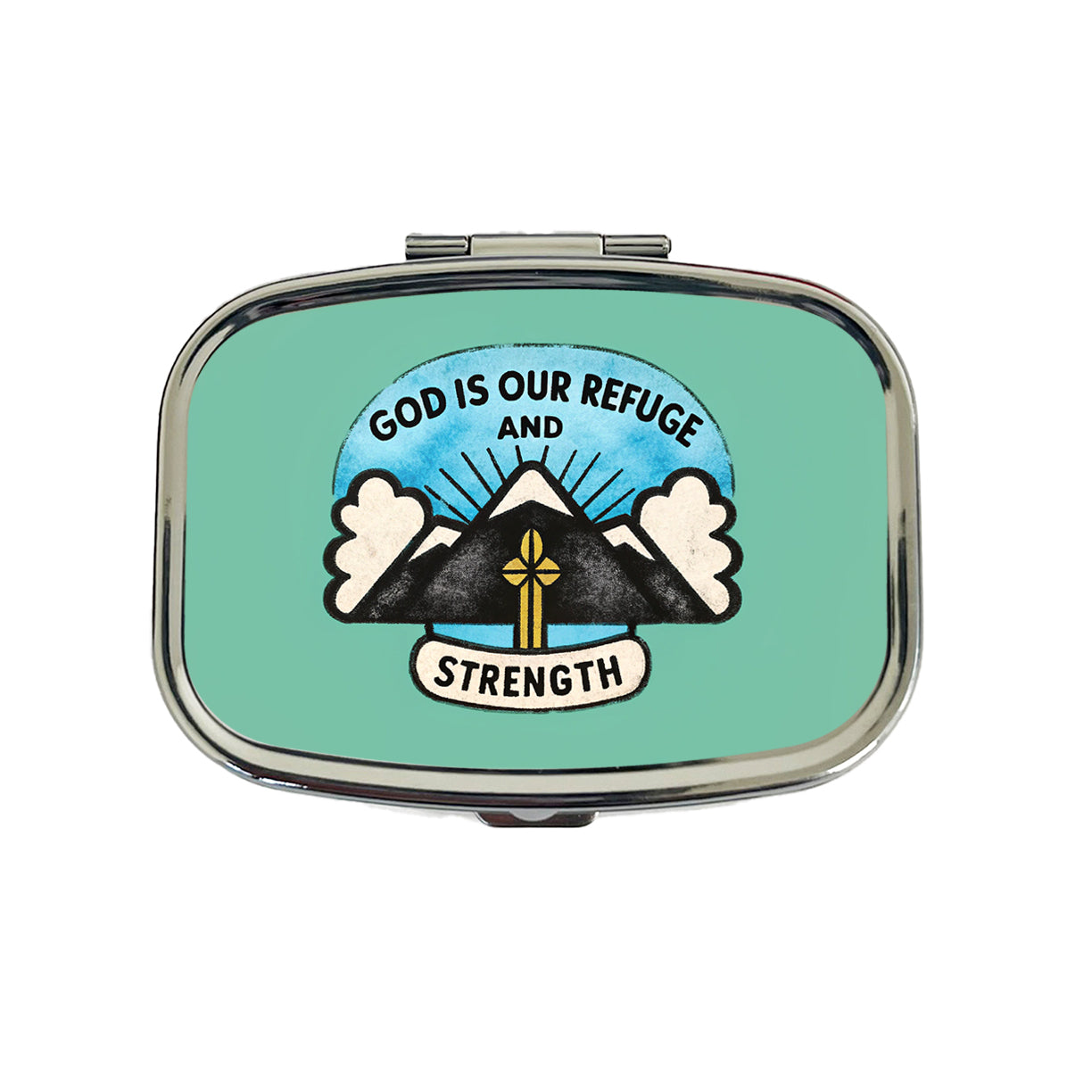 God Is Our Refuge And Strength Bible Verse Travel Pill Box Case