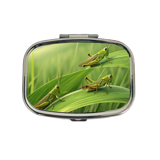 Grasshoppers On Grass Travel Pill Box Case