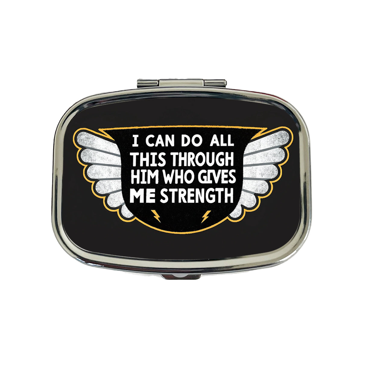 I Can Do All This Through Him Who Gives Me Strength Bible Verse Travel Pill Box Case