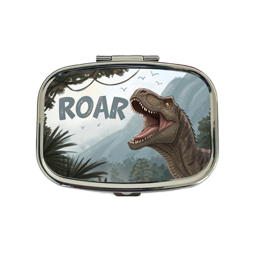 Iguanodon Roar Bold Text Dinosaur Travel Pill Box Case