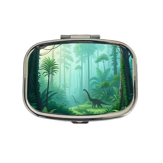 Jurassic Jungle Dinosaurs Travel Pill Box Case