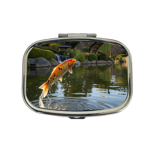 Koi Fish Jumping Travel Pill Box Case